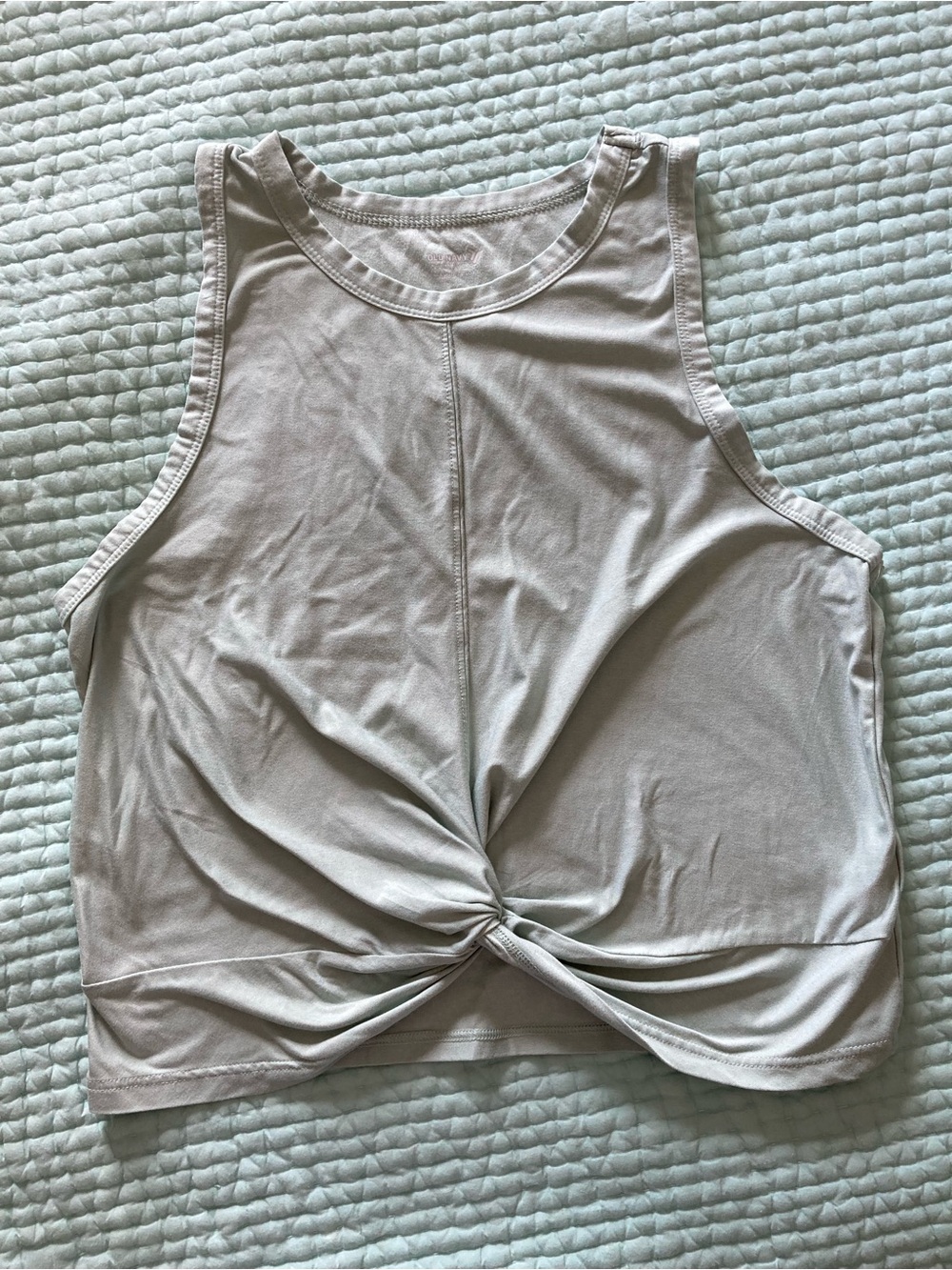 Old Navy Light Taupe Twist-Front Tank Top